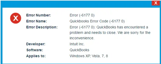 QuickBooks error 6177 0 screenshot 
