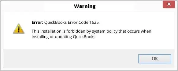 QuickBooks error 1625