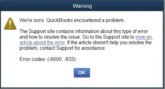 QuickBooks error 6000, 832