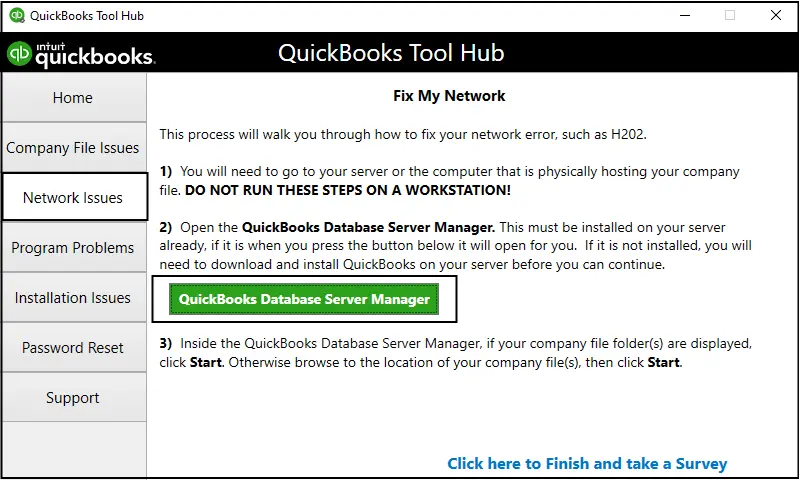 Database Server Manager option 3